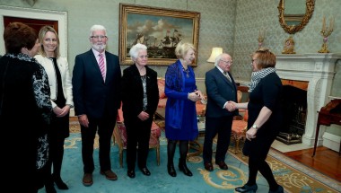 Karl Vekins (second facing from left) in Áras an Uachtaráin.Photo: Concern Worldwide