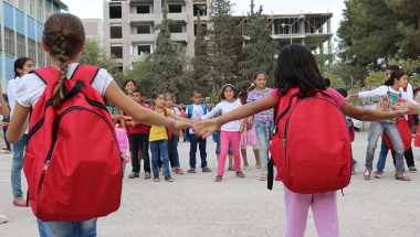 Children play at an education centre in south-eastern Turkey.