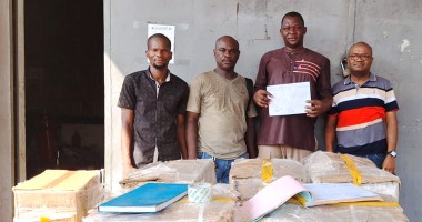 Concern staff with some of the blood donor equipment donated to Sierra Leone hospitals.