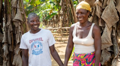 Rebecca Dolley with her husband Jeremiah in Nakai Town. Photo: Gavin Douglas/Concern Worldwide.