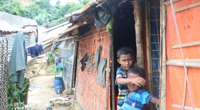Two of Jaheda's sons in Cox's Bazar
