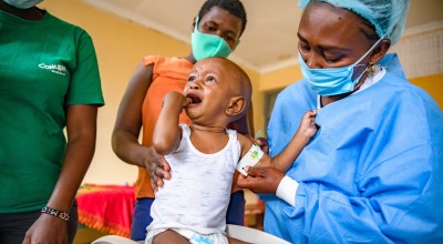 11-month-old Mark Moses is treated at Mukuru Health Centre. 