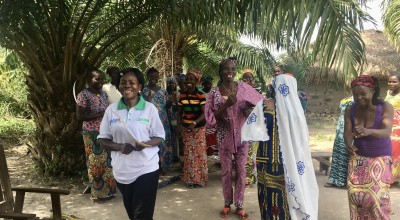 Field Assistant Social Cohesion Madeleine Nzabba during a session with a local women association. Photo: Emma Howie