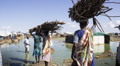 Women carrying firewood in Unity State, South Sudan