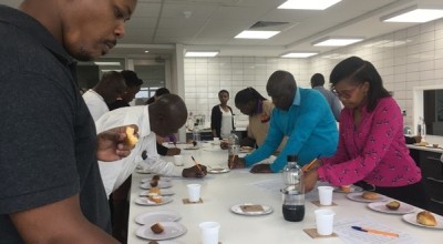 Sensory analysis with trained panellists at Kerry Taste and Nutrition, Nairobi, November 2019. Photo: John Kipkurui / Concern Worldwide.