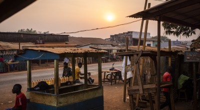 A general view of the street in Yaloké on 23/02/22. 