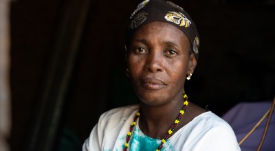 Kenyan farmer supported by Concern's LEAF Project