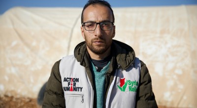 Muhammed, Field Project Officer, with Concern's in-country partner Syria Relief. Photo: Ali Haj Suleiman/DEC/Fairpicture