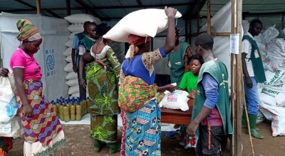 Programme participants receiving emergency aid last October in the DRC where Concern is scaling up its response while conflict continues 