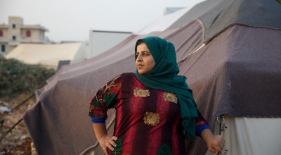 Ramya* (29) stands in front of her tent, trying to secure its edges for fear of a storm that will cause rainwater to leak inside, “Rain and wind have become like a horror movie for us. Like a horror movie, honestly, when I see clouds I get depressed. I get depressed because I'm afraid of floods and of staying up all night trying to get water out of all sides."