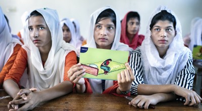 Students in Rajapur High School in Shoronkhola