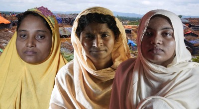These three Rohingya women are now refugees in Bangladesh. Photo: Concern Worldwide