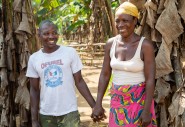 Rebecca Dolley with her husband Jeremiah in Nakai Town. Photo: Gavin Douglas/Concern Worldwide.