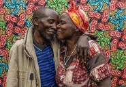 Couple Martin Bora Nyirageze and Mahitese Nyakabanzi share an embrace