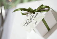 Wedding gift with thank you tag 